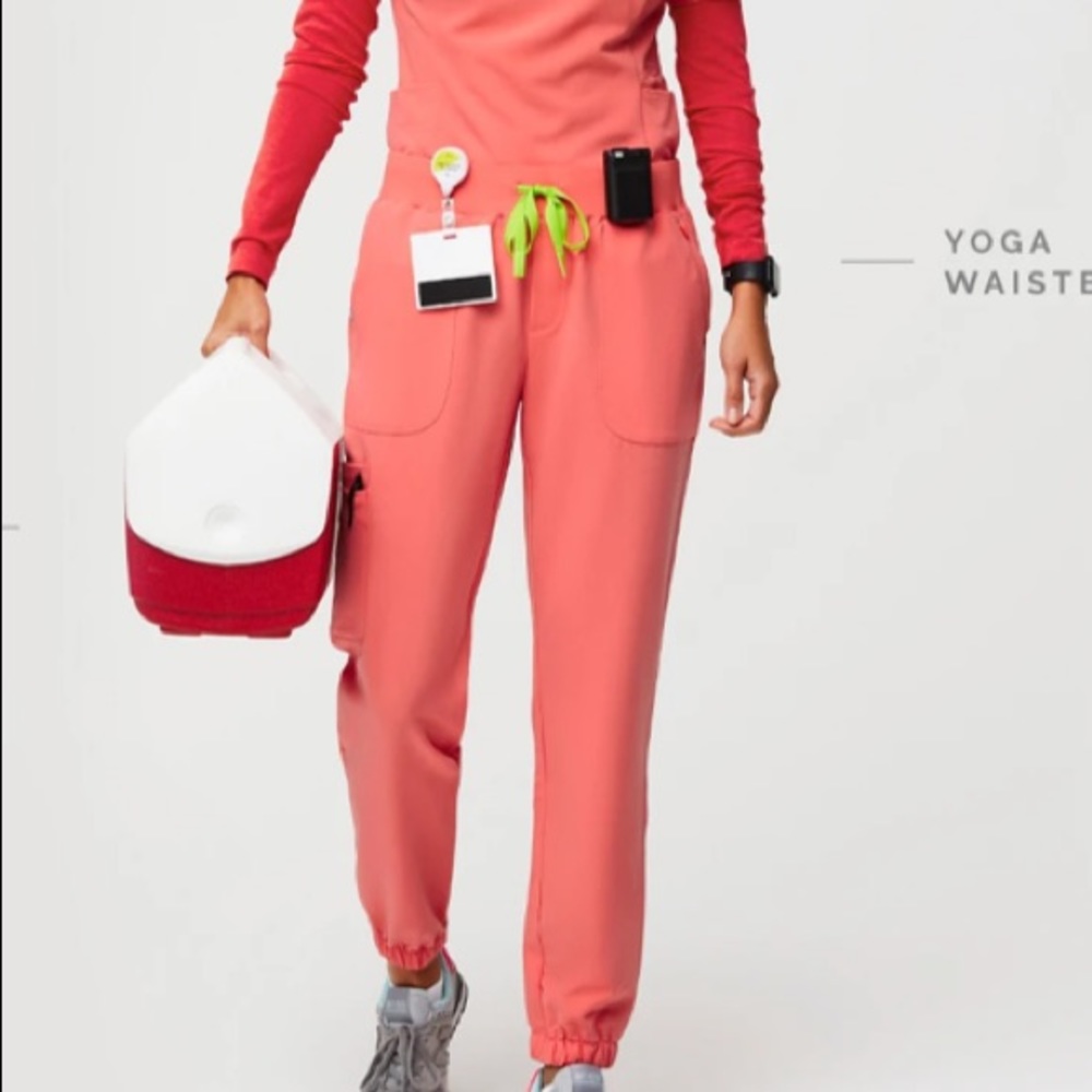 Hot coral Figs scrub pants joggers